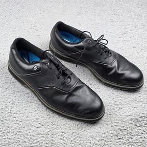 FootJoy Golf Shoes Mens 13M Black Leather Spiked Cleats 57024